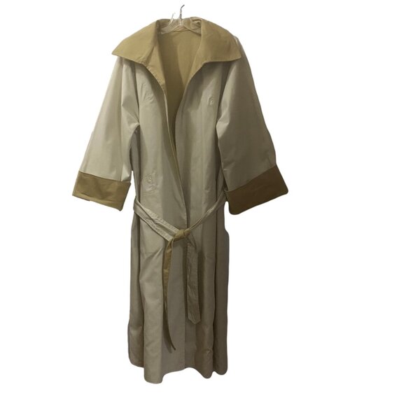 VINTAGE T.T. MALLO LTD. by Max Adler Two-Tone Reversible Trench Coat Academia - Picture 3 of 16